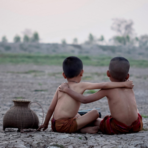 two boys sitting together