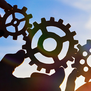 hands holding gears