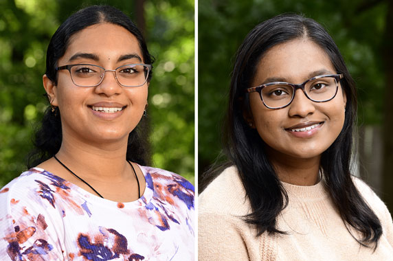 Shivani Ayyagari (left) and Thusna Gardiyehewa (right)