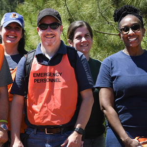 NIEHS volunteers, left to right: Justin Kosak, Steve Novak, Mia Pearson, Bill Steinmetz, Jason Locey, Nicole Popovich, Paul Johnson, Amy Papaneri, Myra Westmoreland, and Kerri Hartung (Photo courtesy of Steve McCaw / NIEHS)
