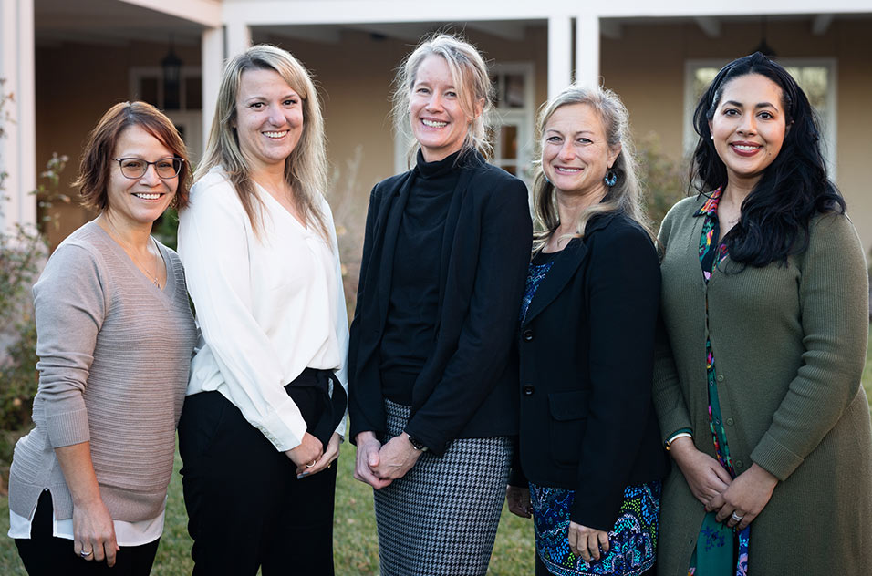 NIEHS SRP staff, from left to right, include Danielle Carlin, Ph.D., Brittany Trottier, Heacock, Henry, and Alicia Zorn. (Photo courtesy of William Bledsoe)