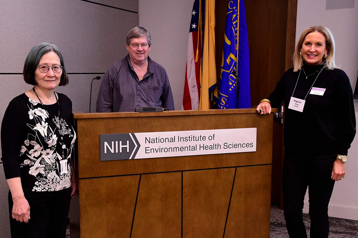 From left, Huei-Chen Lee, Ph.D., Thomas Randall, Ph.D., and Virginia Crisp.